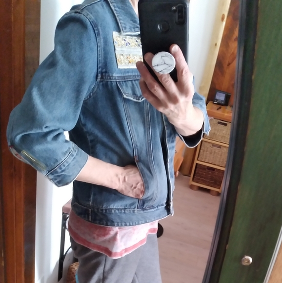 Vintage 3/4 Length Sleeve Jean Jacket by Roots - Picture 3 of 12